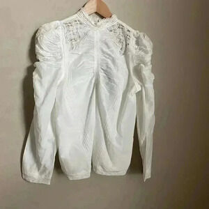 Farm Rio White Lace Blouse Size‎ Large